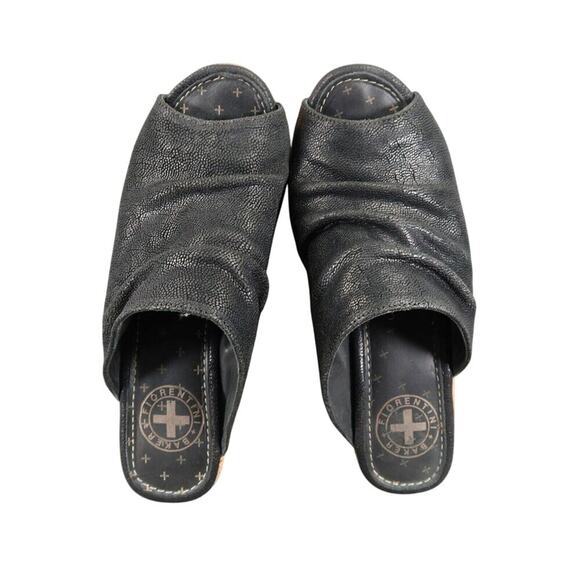 Fiorentini+Baker Shoes Women 40 Wedge Sandal Fashion Leather Platform Cork Black - Picture 7 of 16